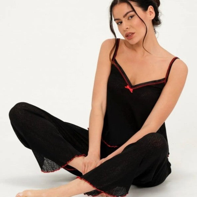 Women's Pajama Set with Rope Strap - Dowry Pajamas - Valentine's Day Special Series