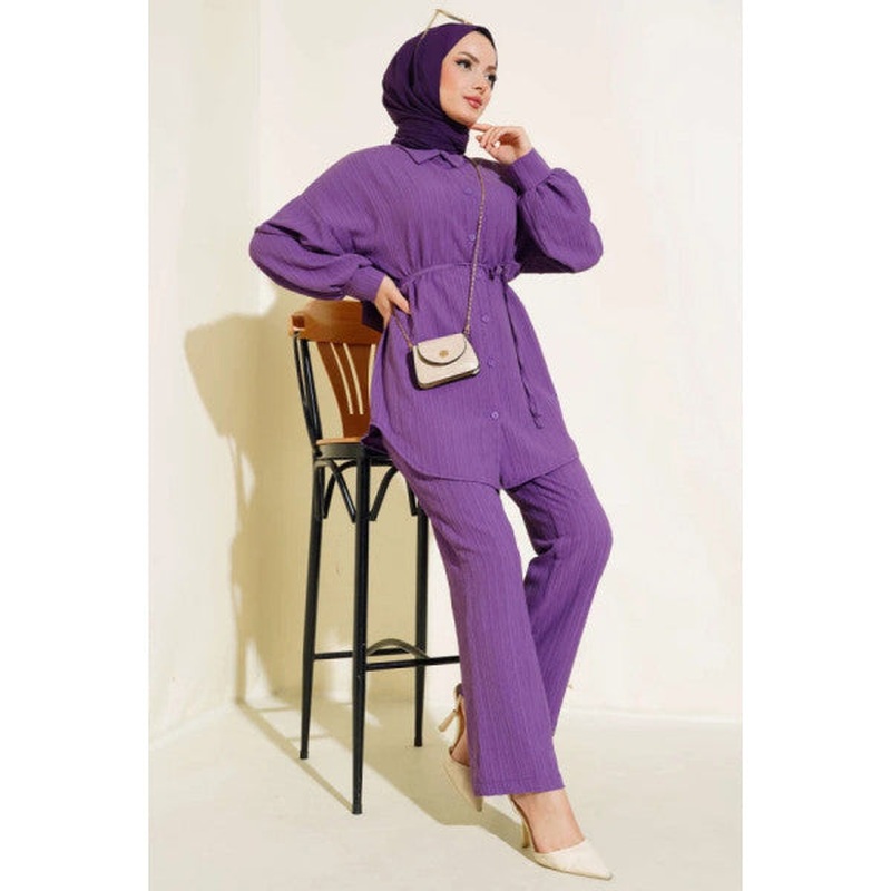 String Wrap Suit Lilac