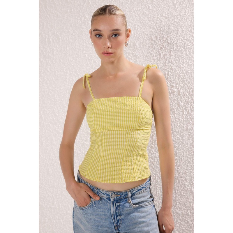 Women's Plaid Sleeveless Regular Blouse