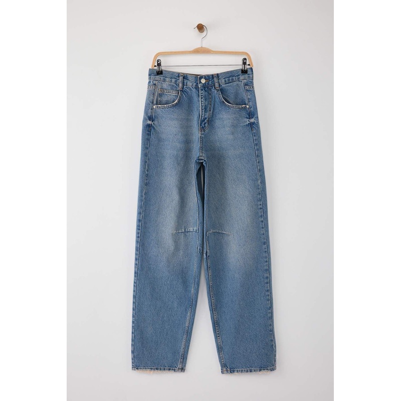 Women's Straight Barrel High Waist Jeans