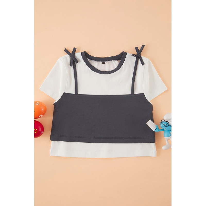 kds Girls Ecru Straight Short Regular T-Shirt