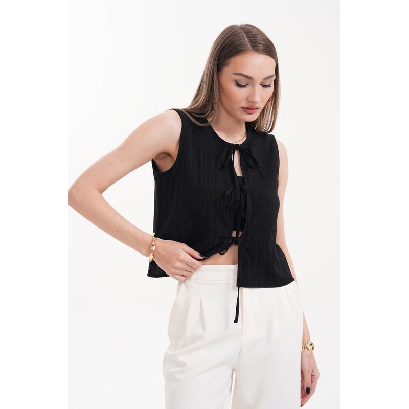 Women's Straight Sleeveless Regular Waistcoat