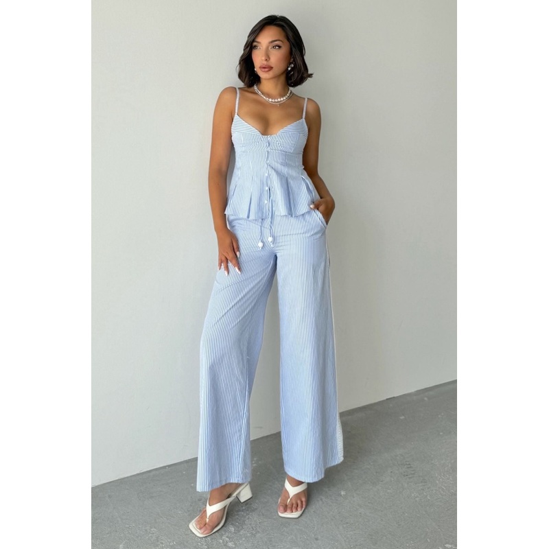 Women's Striped Sleeveless Casual/daily Regular Two Piece Sets