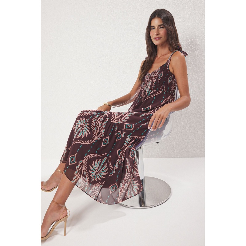 Women's Paisley Maxi Hanging Day And Night Regular Dress