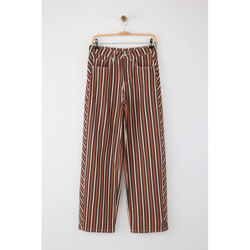 Women's Striped Baggy Normal Waist Jeans