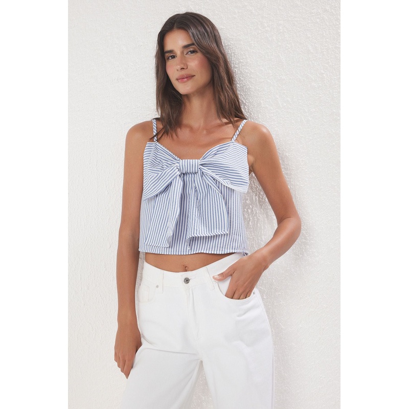 Women's Striped Hanging Regular Blouse