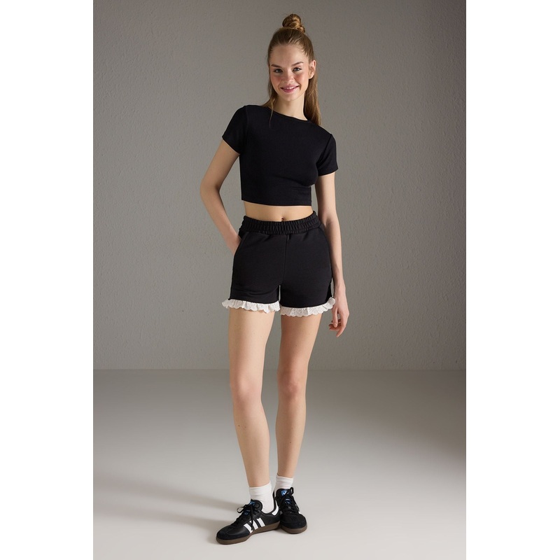 Women's Color Blocked High Waist Shorts & Bermudas