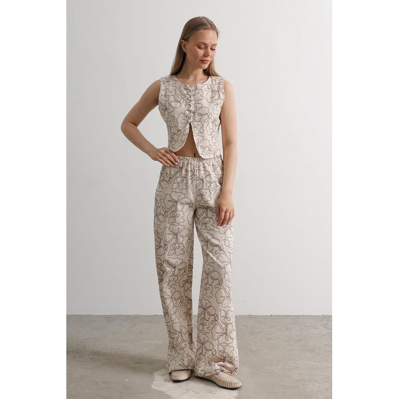 Women's Gray Straight Sleeveless Casual/daily Regular Two Piece Sets