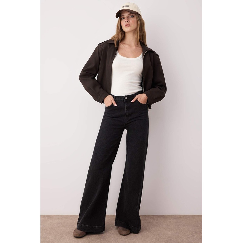 Women's Straight Wide Leg Normal Waist Jeans