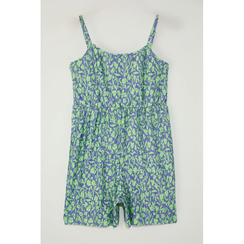 Curve Women's Flowering Hanging Regular Plus Size Jumpsuit