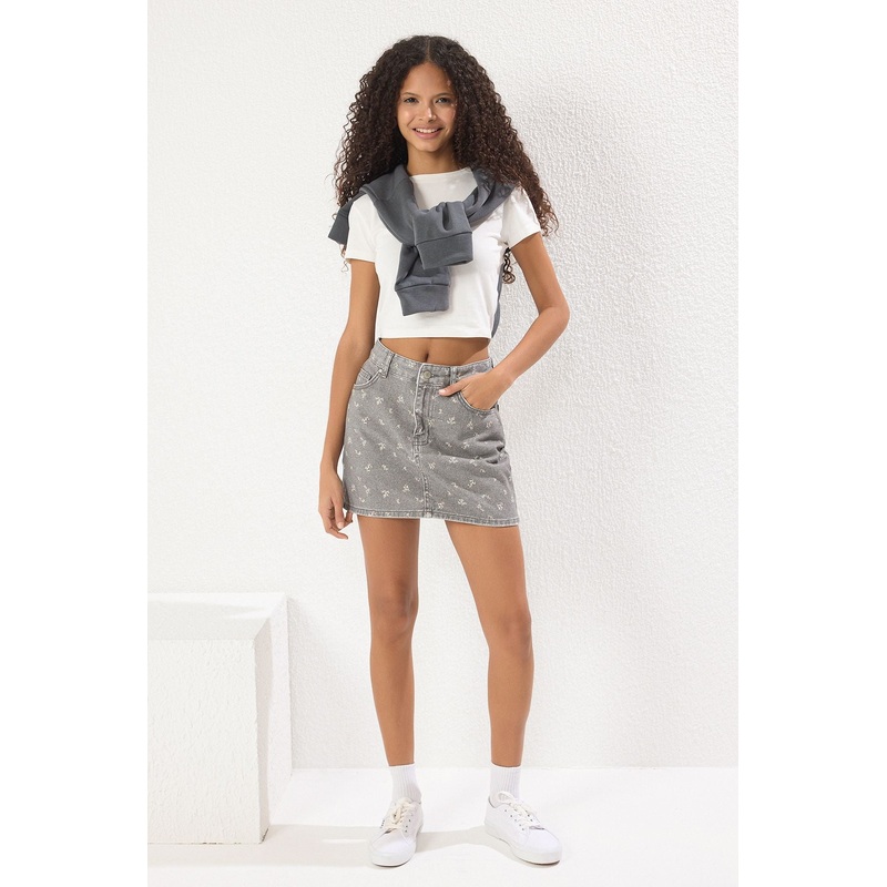 Women's Flowering Mini Balloon Skirt