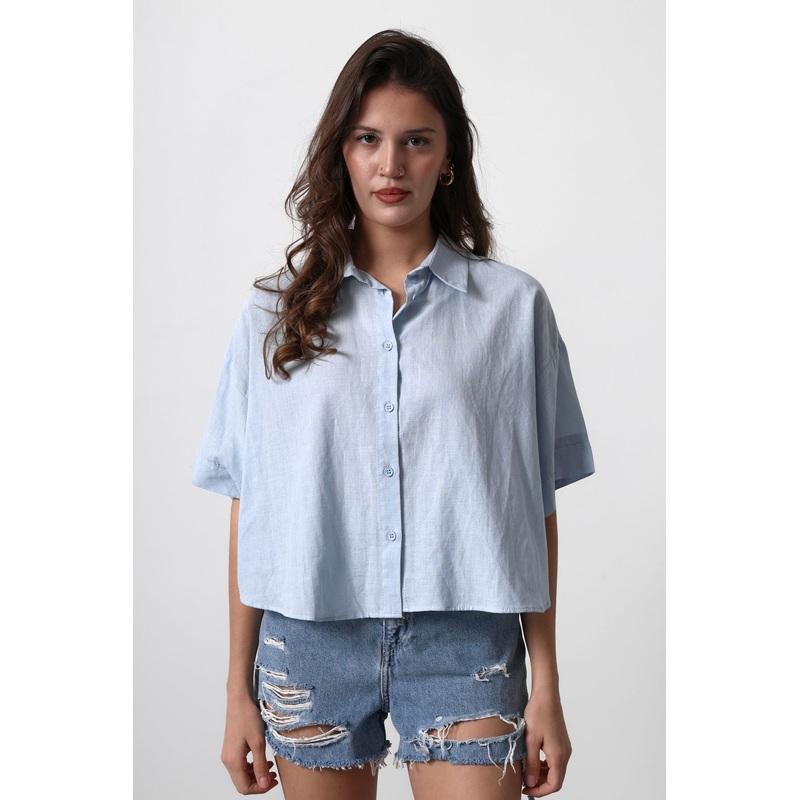Women's Straight Short Oversized Shirt