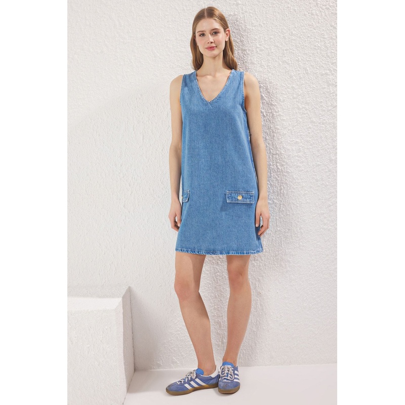 Women's Blue Straight Mini Hanging Casual/daily Regular Dress
