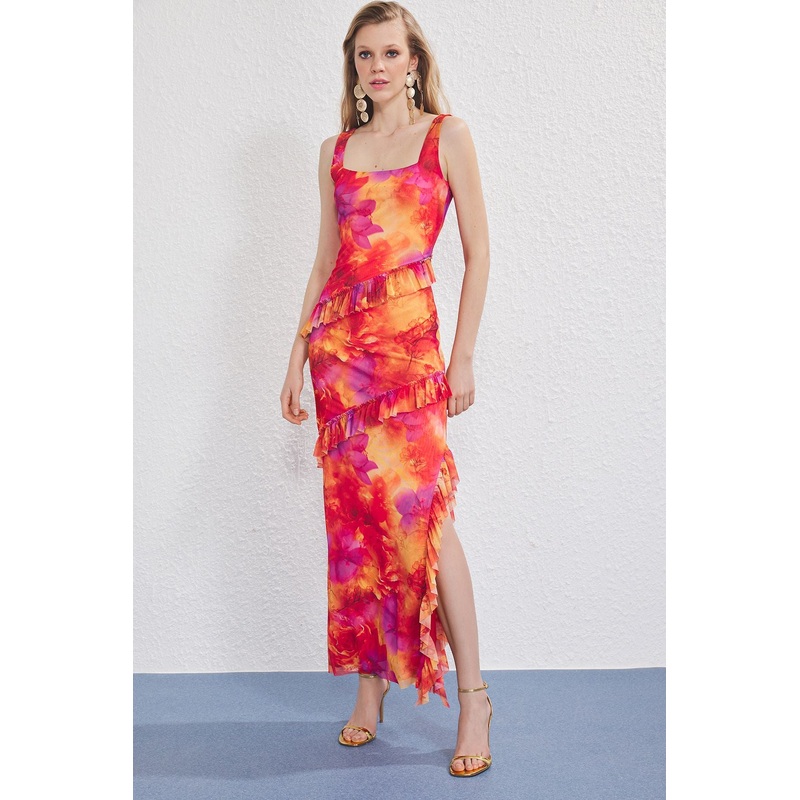 Women's Very Colorful Straight Maxi Hanging Stylish/night Slim Evening Dress & Graduation Dress