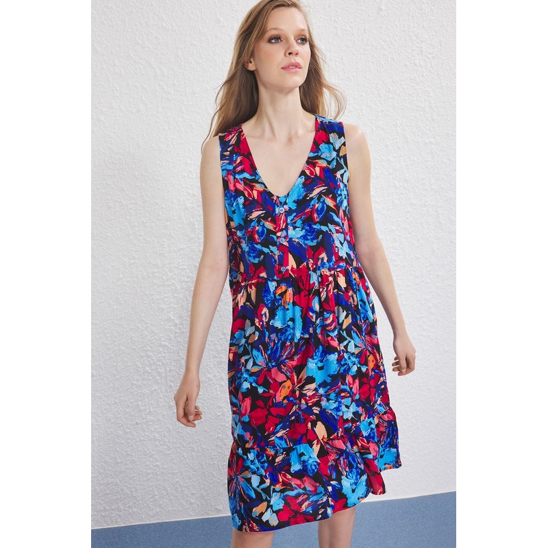 Women's Flowering Midi Sleeveless Casual/daily Relaxed Dress