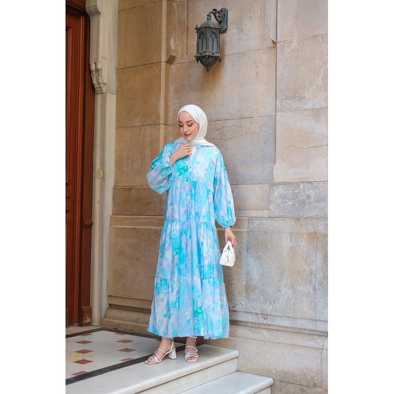 Cloud Patterned Dress  Lilac