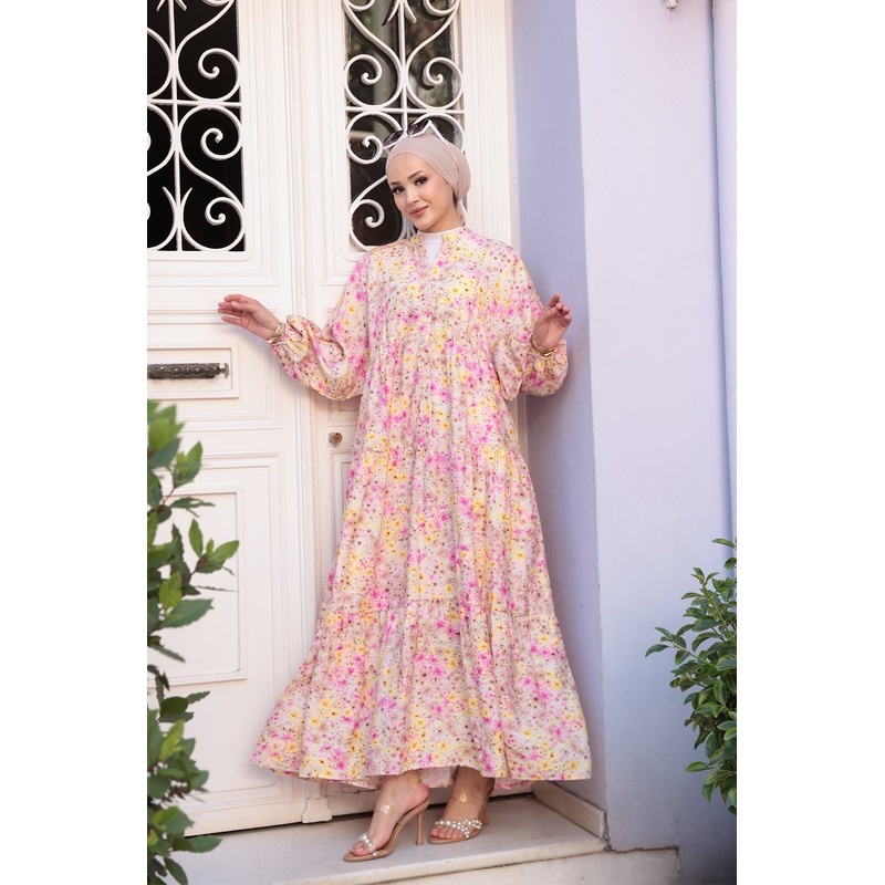 Daisy Pattern Dress  Pink