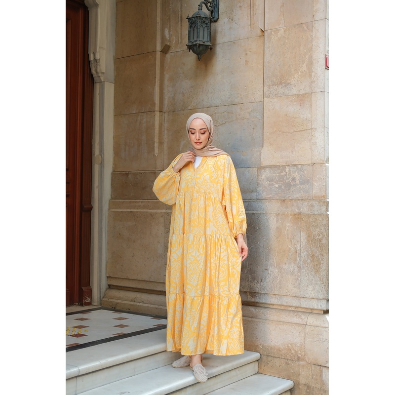 Yellow Dress With Authentic Patterns