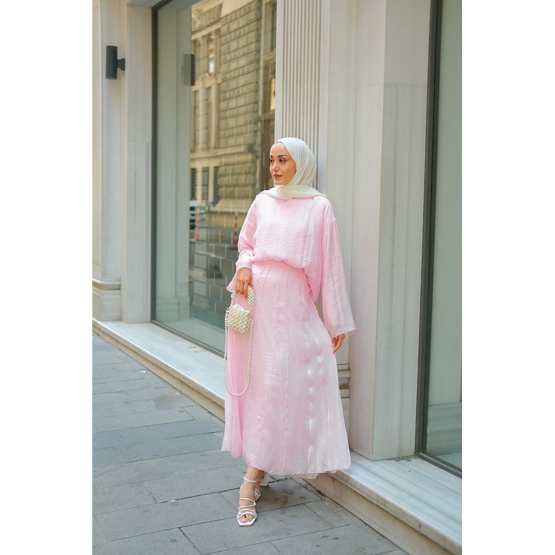 Self-Patterned Duo Set  Pink