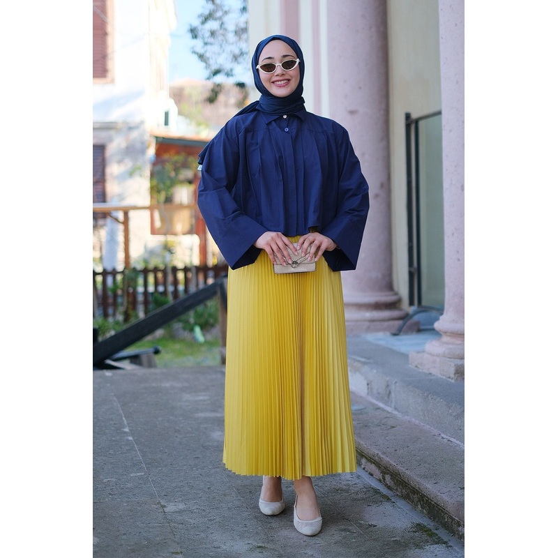 Elisa Pleated Skirt Oil Green