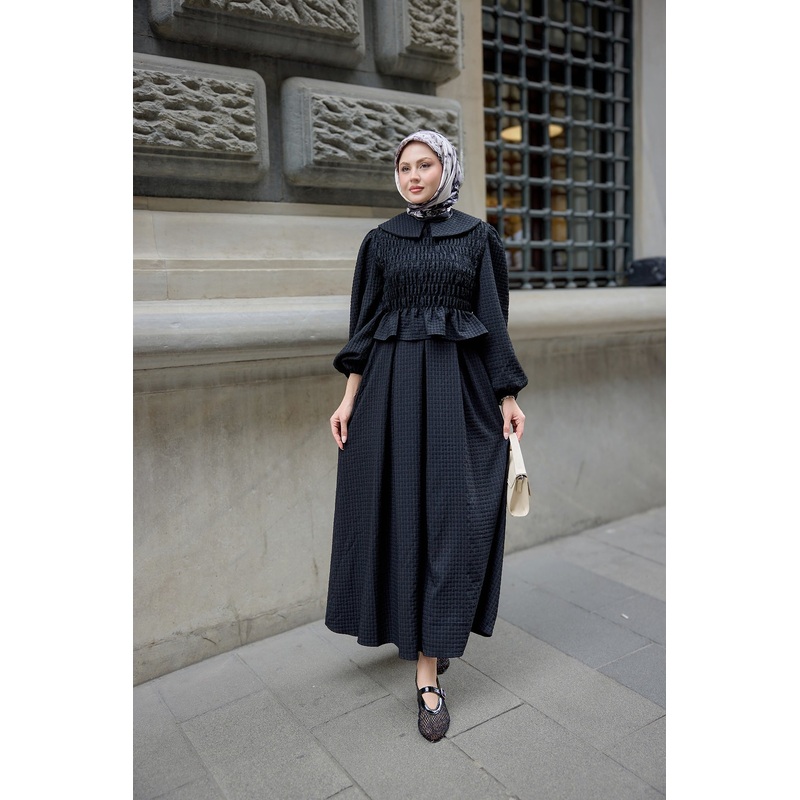 Peter Pan Collar Strapless Suit Black