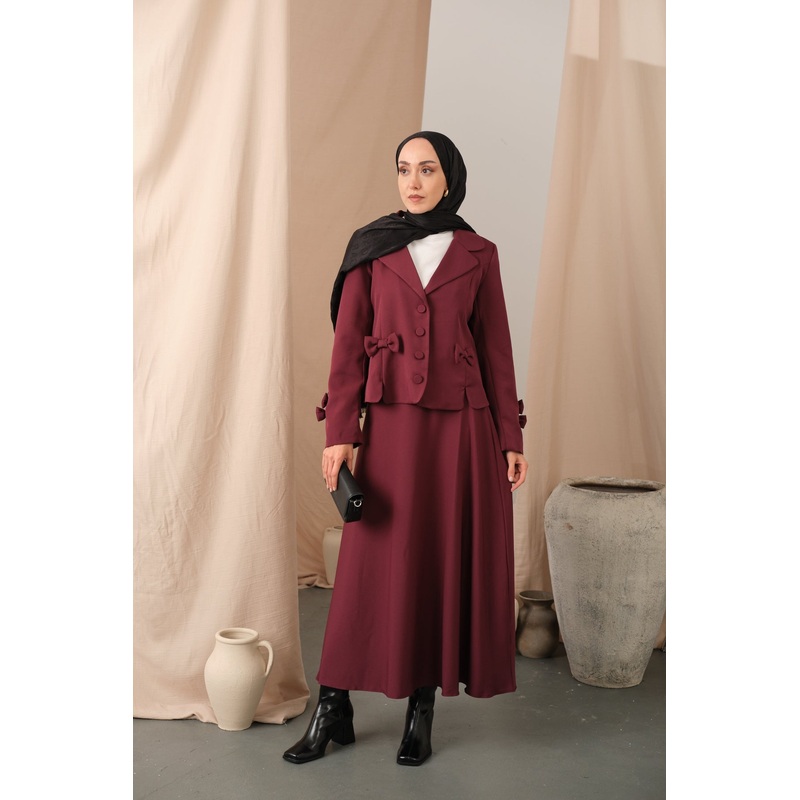 Ribbon Detail Set - Plum