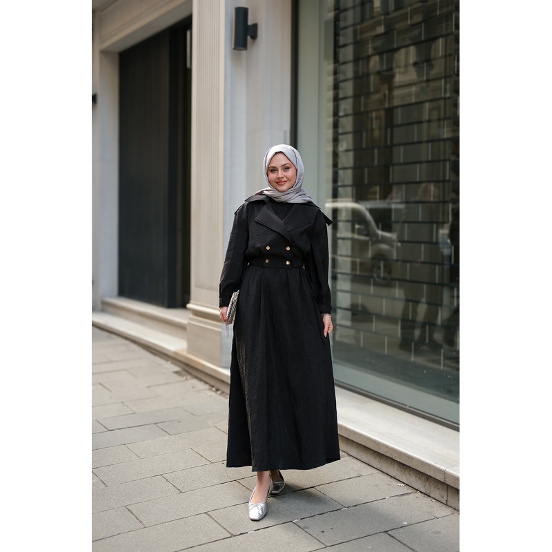 Black Sleeveless Dress With Bolero Detail