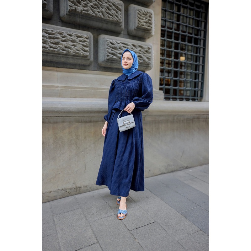 Peter Pan Collar Strapless Suit Burgundy