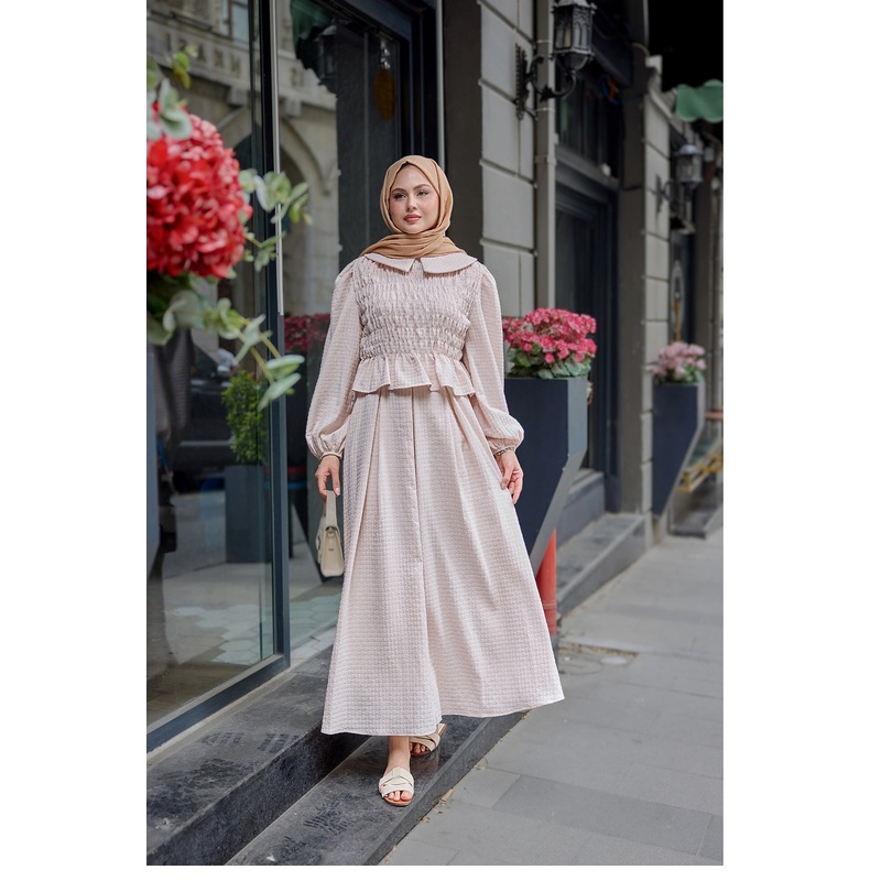 Peter Pan Collar Strapless Suit Powder Pink