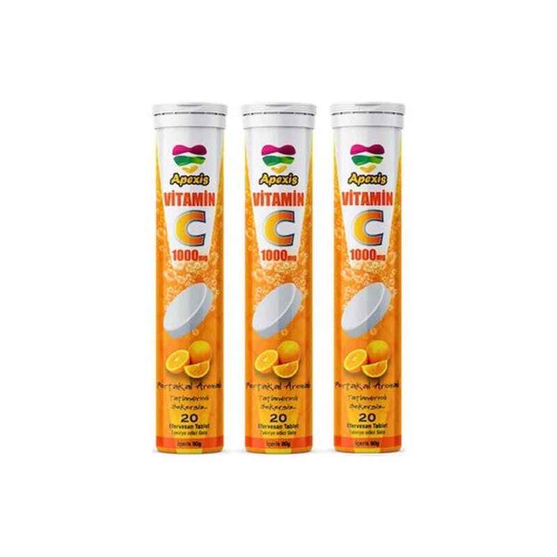 Apexis Vitamin C 1000 Mg 20 Effervescent Tablets 3 Pieces