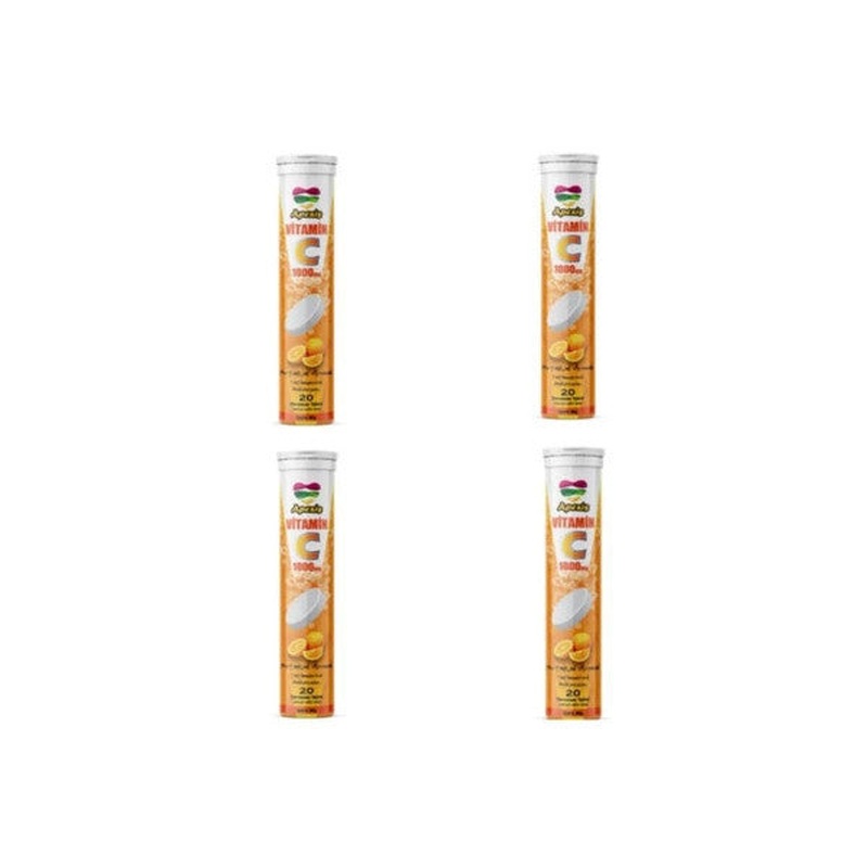 Apexis Vitamin C 1000 Mg 20 Effervescent Tablets 4 Pieces