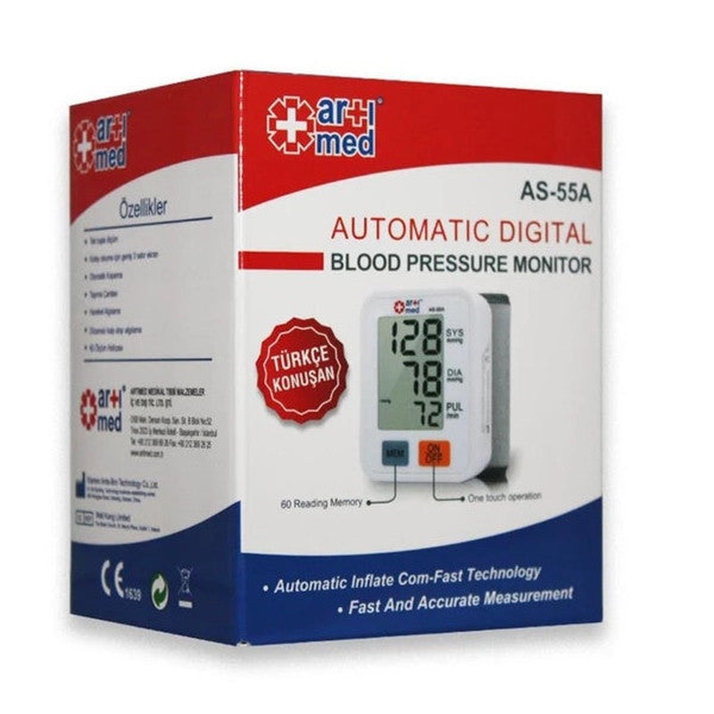 Artimed As-55A Wrist Blood Pressure Monitor Turkish Speaking