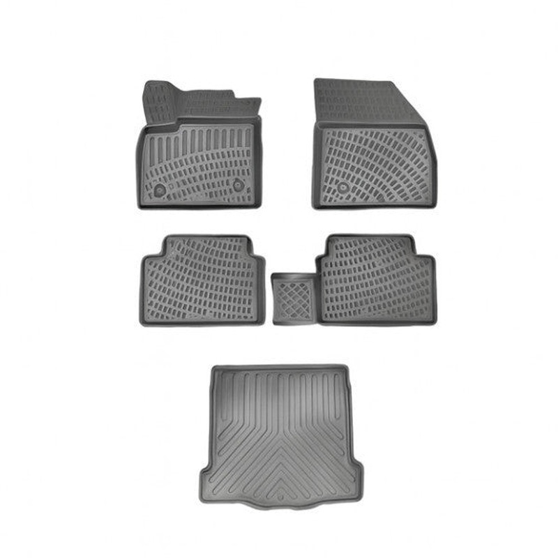 Ford Focus 5 3D Mat + Luggage Compartment Black Sedan After 2019