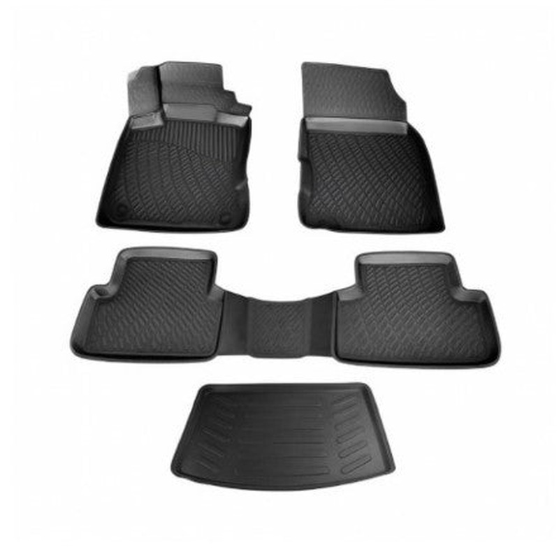 Nissan Qashqai 20142020 3D Black Floor Mats + 3D Trunk Liner Set
