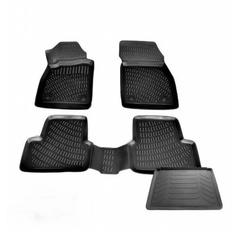 Opel Astra J Hb 3D Mat + 3D Trunk Floor Mat Black Set 2010-2017