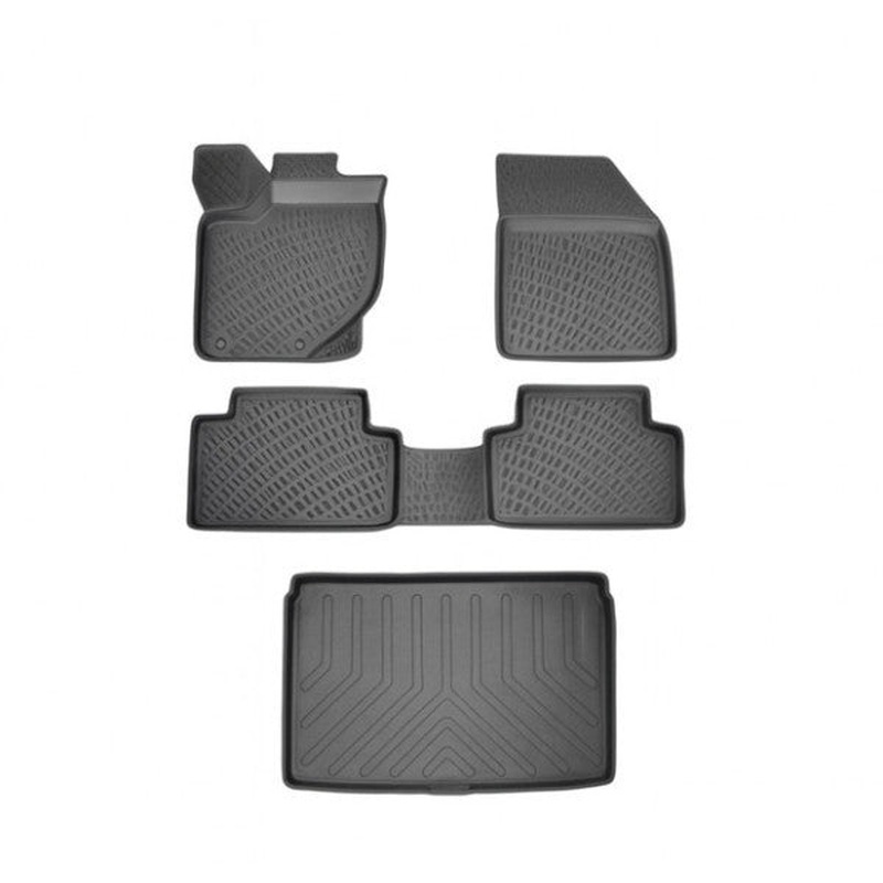 Fiat Doblo 1 3D Mat + 3D Trunk Pool 2001-2009 Black Set
