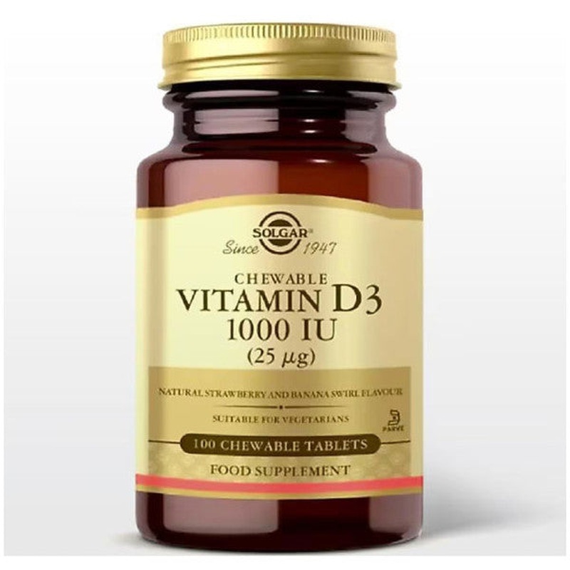Solgar Vitamin D3 Cheaweble 1000 Iu 100 Tablet