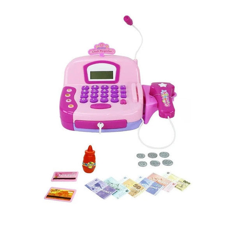 Cash Register Toy With Microphone, Lights, And Sound