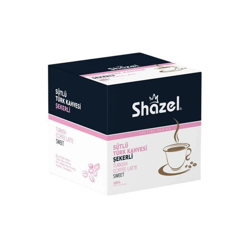 Shazel Instant Turkish Coffee With Milk 11G - Sugar - 12 Piece