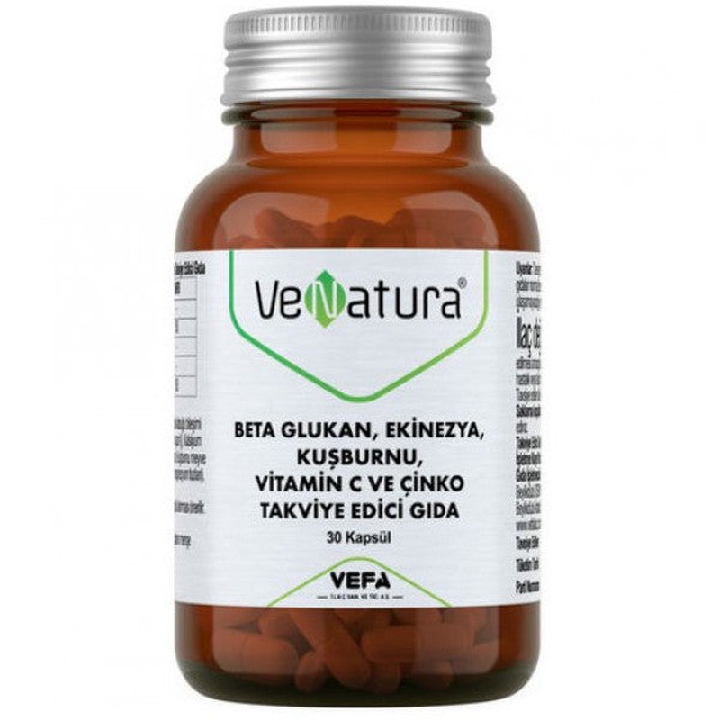 Venatura Beta Glucan Echinacea Rosehip Vitamin C Zinc 30 Capsules