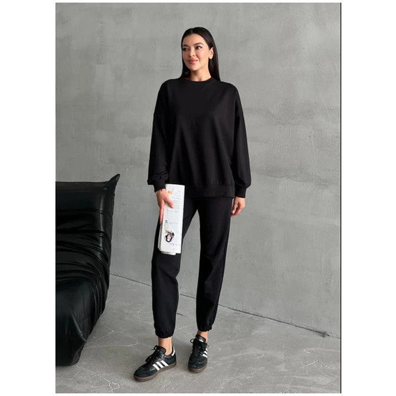 Black Riven Long Sleeve Elastic Leg Set