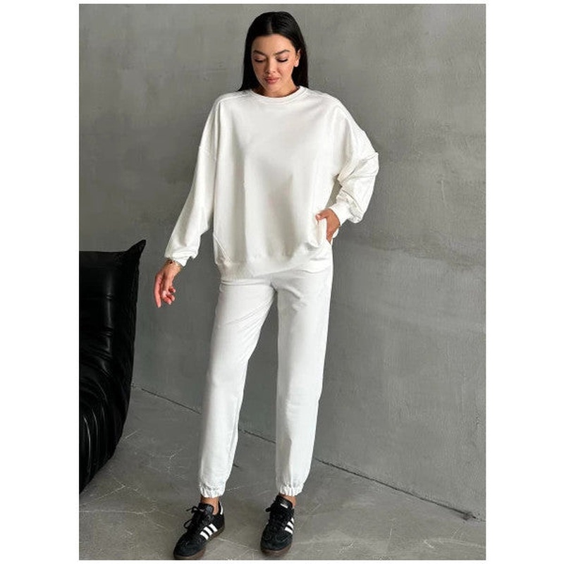 Ecru Riven Long Sleeve Elasticated Leg Set