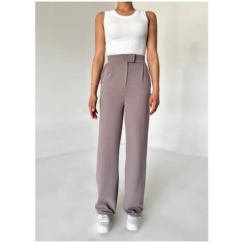 Parla Women's Lycra Velcro Closure Mink Palazzo Trousers
