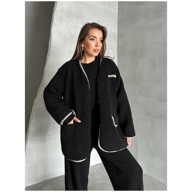 Black Oakland Stripe Detailed Crepe Jacket