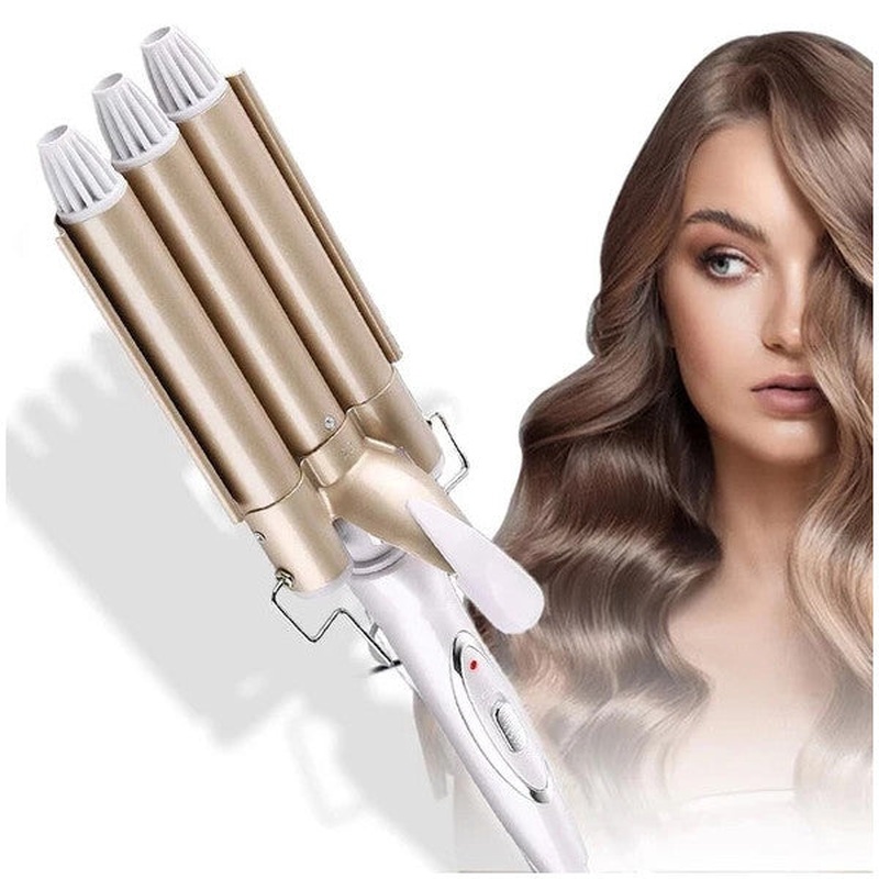 Professional Ceramic Wag Water Wave Curling Iron - For Natural And Permanent Curls
