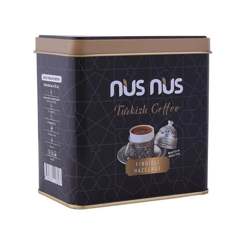Nusnus Hazelnut Turkish Coffee 250 Gr Metal Box