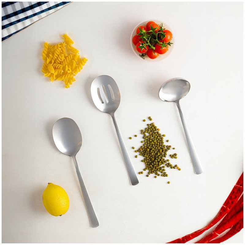 Porsima Sidney Stainless Steel Sauce Serving Set - Ladle Spoon Skimmer - 3 Pieces