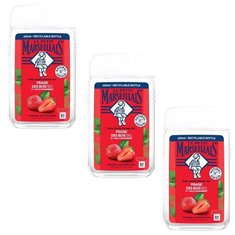Le Petit Marseillais Mediterranean Strawberry Shower Gel 250 Ml 3 Pieces