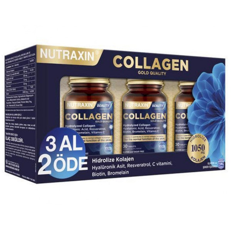 Nutraxin Beauty Gold Collagen 30 Tablets X3