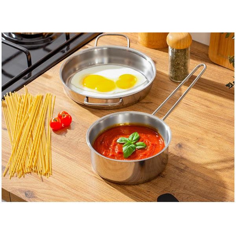 Porsima Stainless Steel Kacherola And Pan Set - Egg Pan And Sauce Pan 14-18 Cm